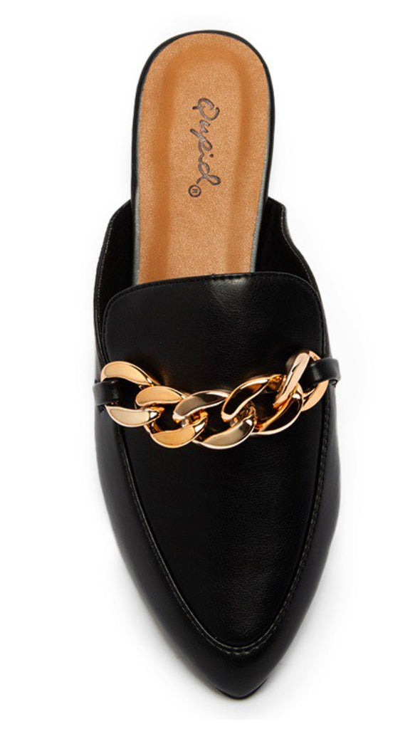 Chain Mules- Taupe/Grey