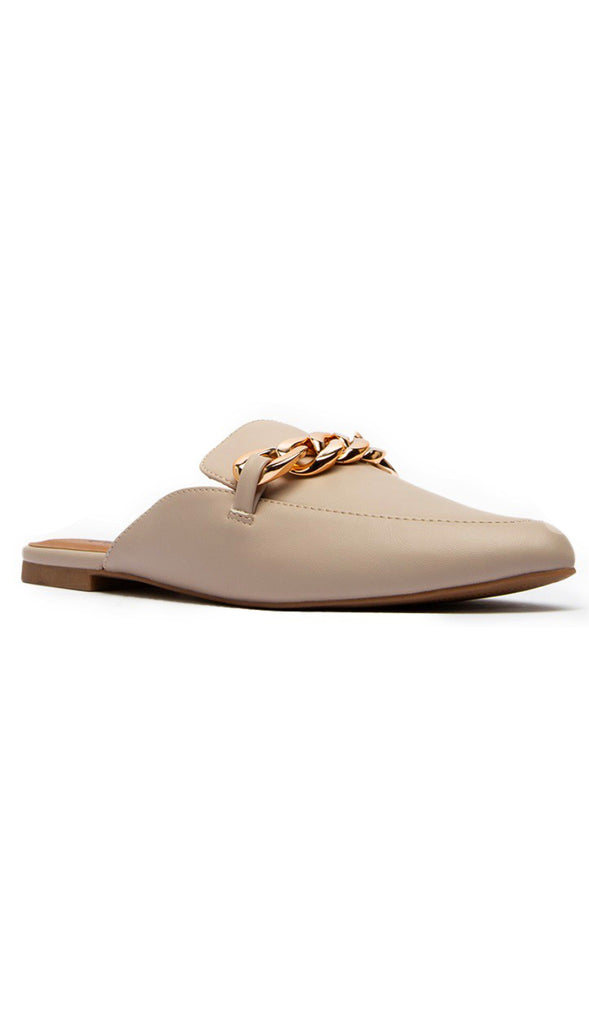 Chain Mules- Taupe/Grey