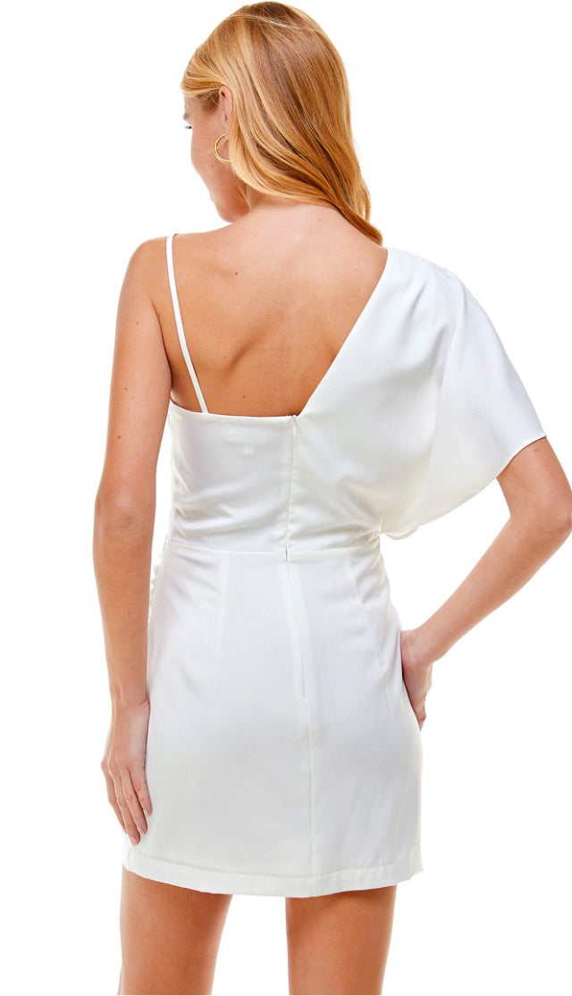 First Things First Asymmetrical Dress- White