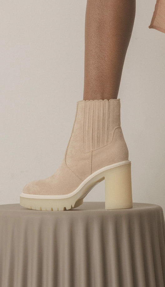 All Weather Paneled Boots- Cream