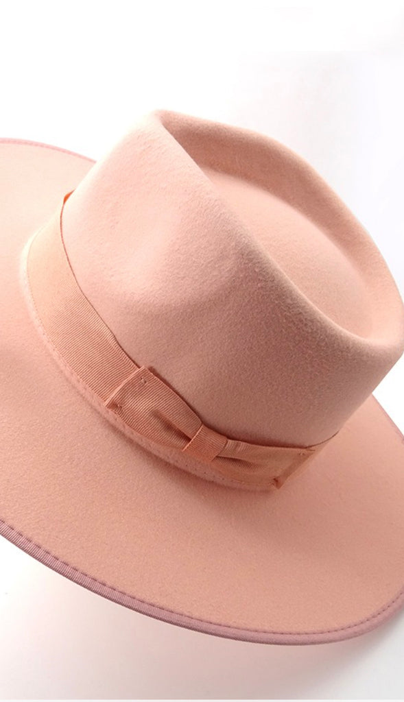 Ribbon Trim Wide Brim Hat