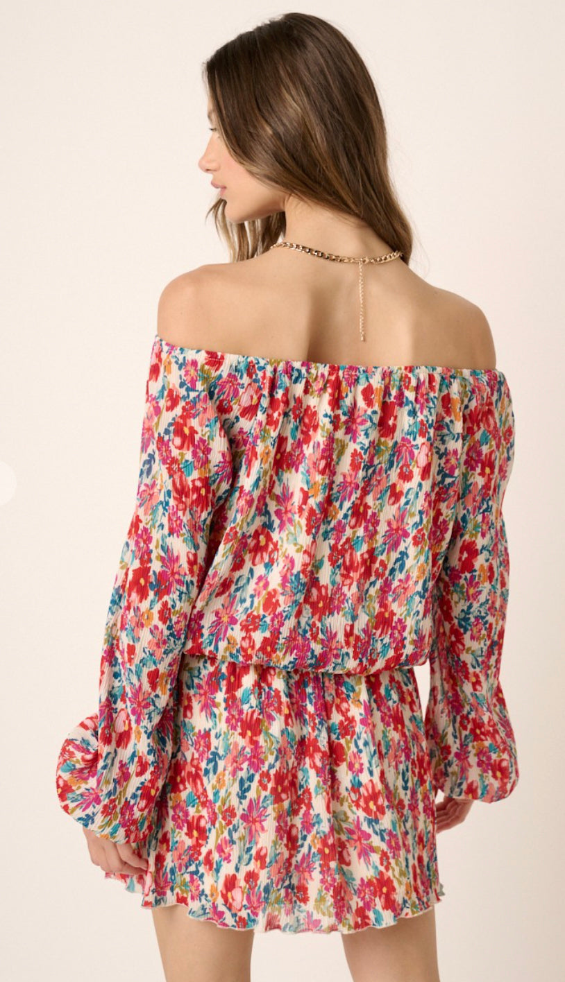 Pretty Thing Floral Off Shoulder Top- Ivory