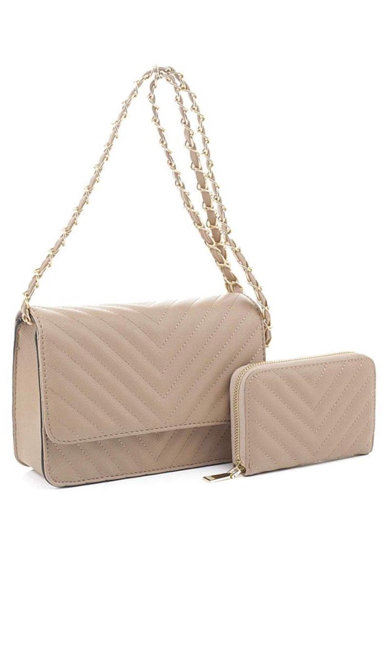Quilted Magnetic Open Bag- Blush