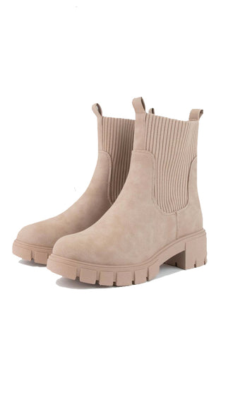 Renley Elastic Ankle Chelsea Boots- Taupe