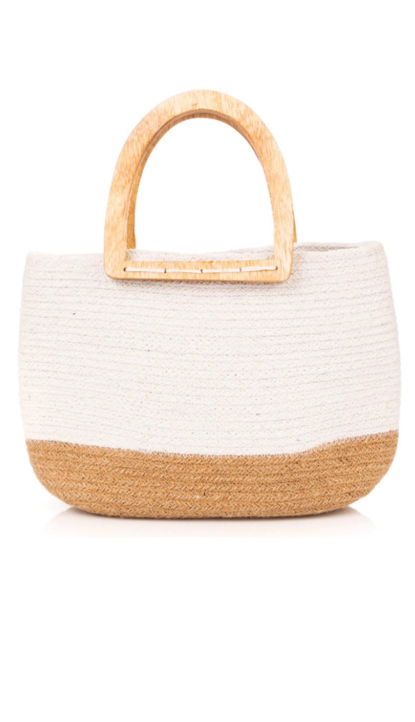 Straw Weave Tote Bag- Ivory