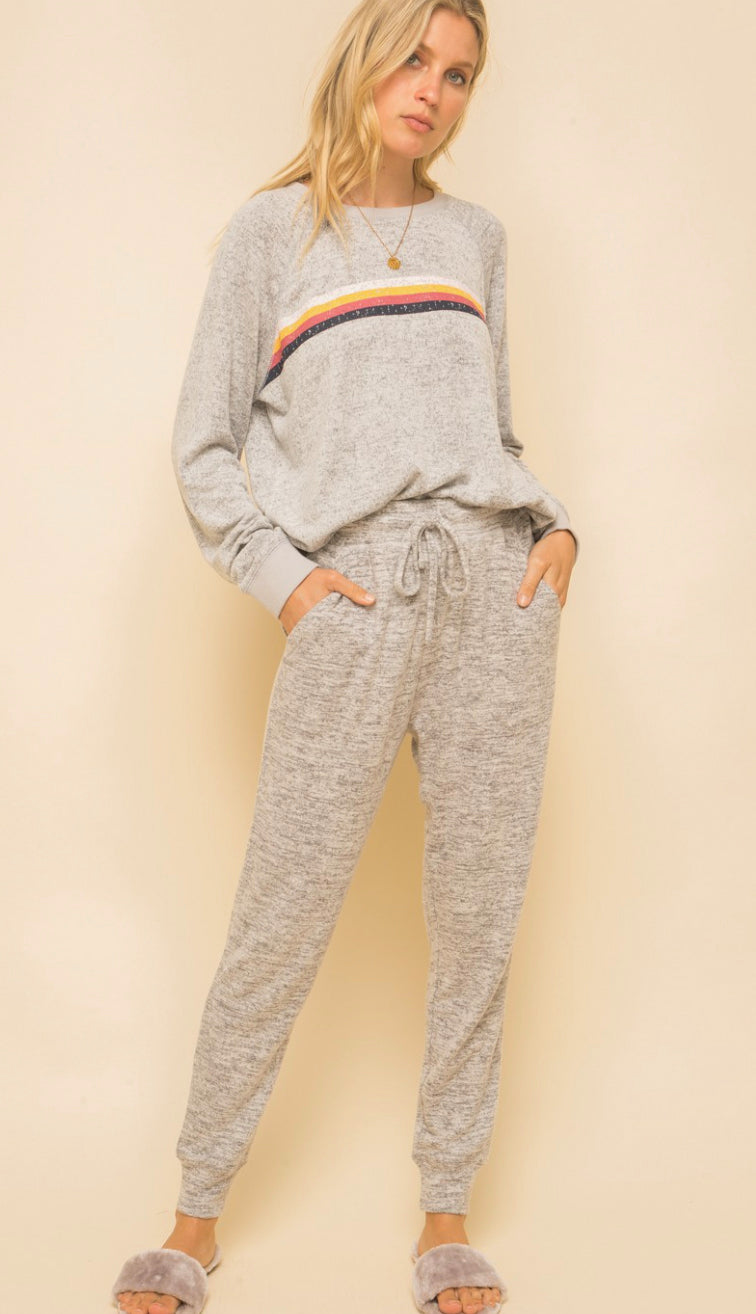 Brushed Hacci Jogger- Heather Gray