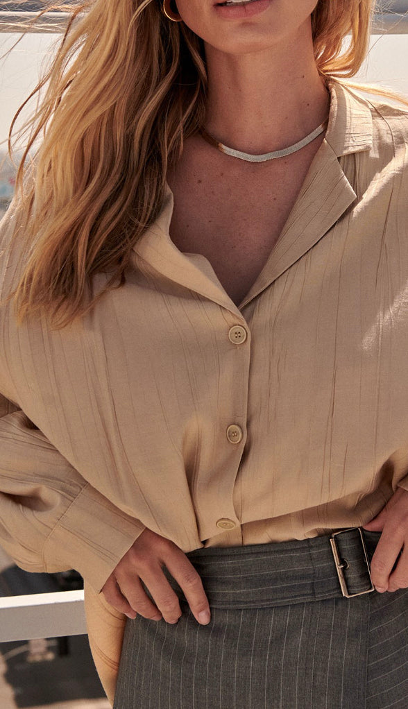 Susie Texture Semi Sheer Button Shirt