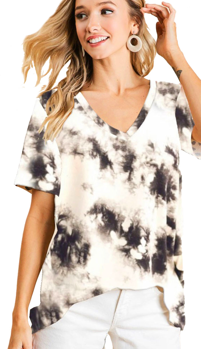 Lost For Good Tie Dye Top- Ivory