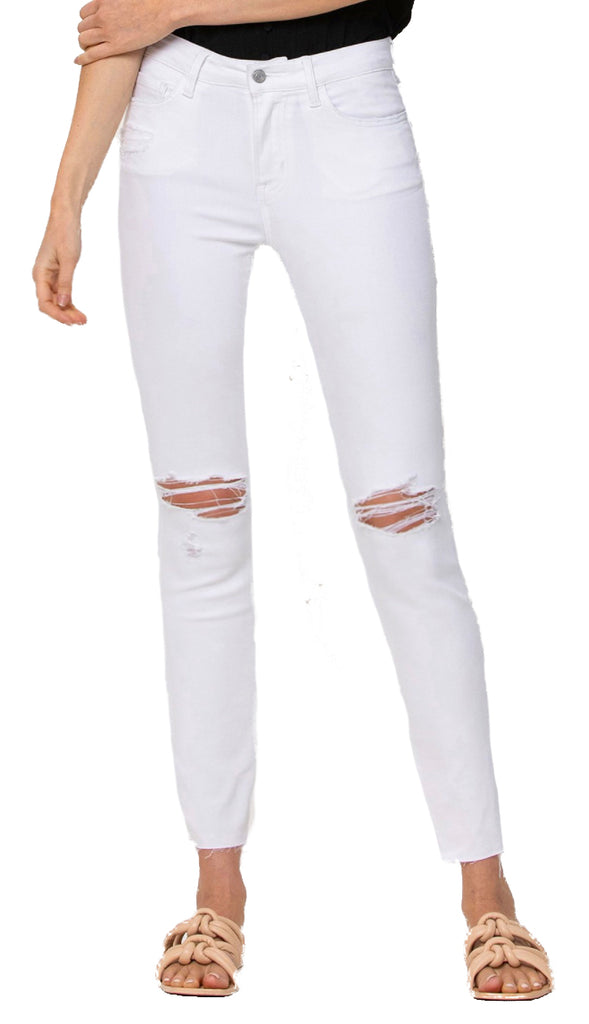 Mid Rise Ankle Skinny- Optic White